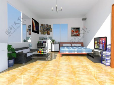 简易卧室3D模型