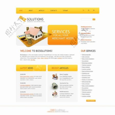 黄色大气的企业网站模板