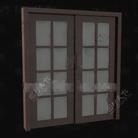 棕色木制玻璃门