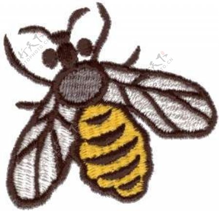 绣花动物蜜蜂色彩褐色免费素材