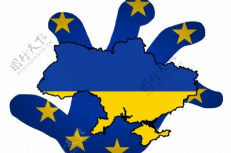 欧盟抓住乌克兰矢量插画