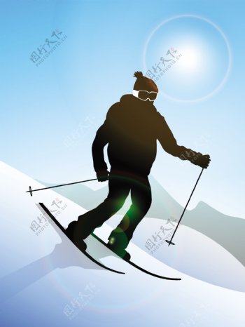 滑雪滑雪表演