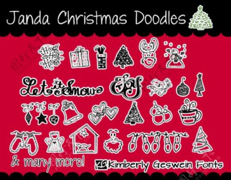 Janda圣诞涂鸦字体