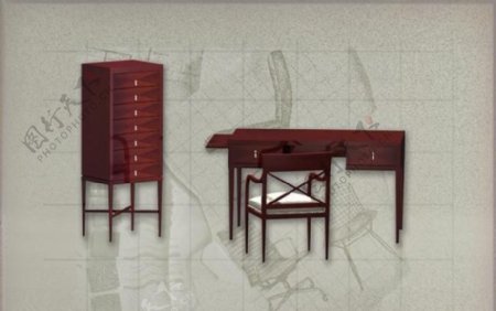 现代主义风格之家具组合3D模型组合034