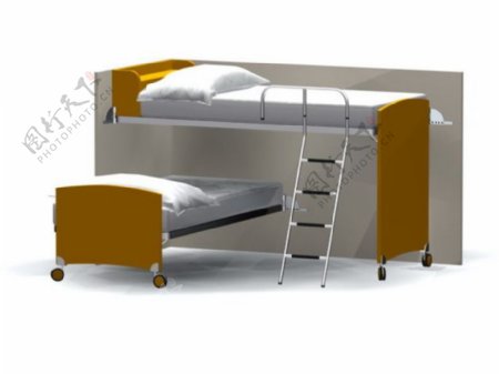双层床3d模型家具效果图1