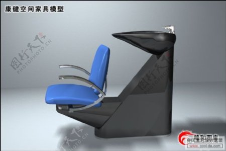 美发专用椅子3d模型家具模型4