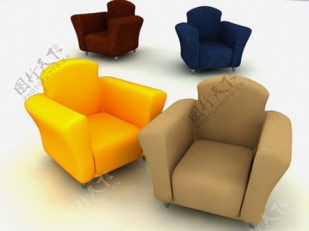 单人沙发3d模型沙发效果图64