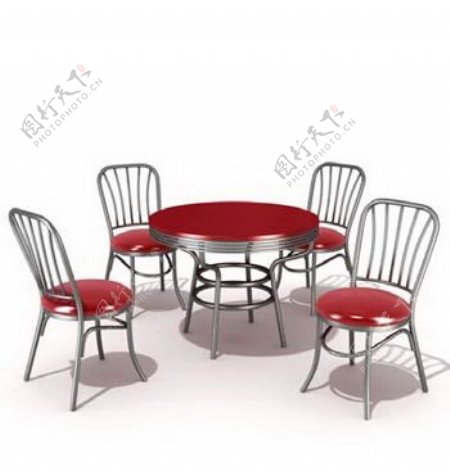 西餐厅桌椅3d模型家具3d模型28