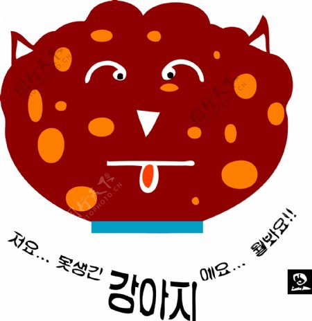 印花矢量图动物文字韩语色彩免费素材