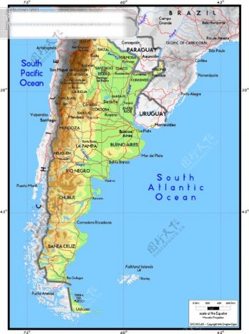 阿根廷矢量地理版图