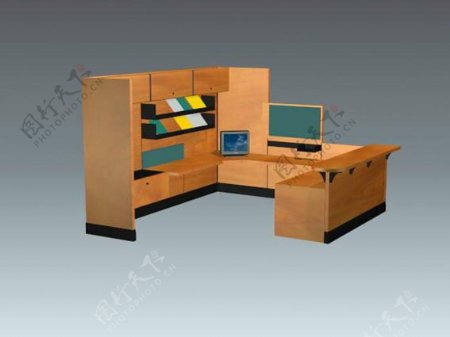 办公家具办公桌3d模型3d素材228
