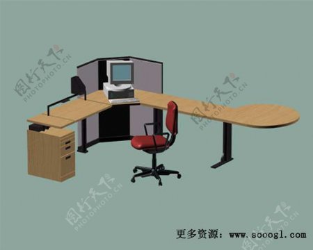 办公家具办公桌3d模型3d模型101