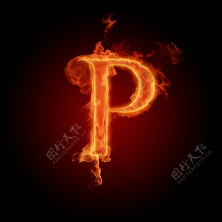 燃烧着的英文字母图片素材p