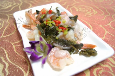 日本料理龙井基围虾