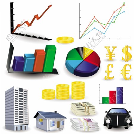 财务数据统计理财矢量图片
