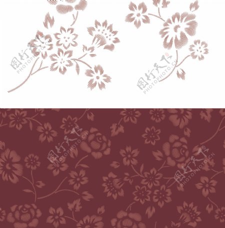 韩国花纹背景矢量素材系列棕色花纹