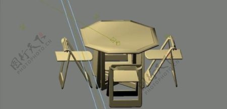 室内装饰家具桌椅组合313D模型