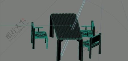室内装饰家具桌椅组合623D模型