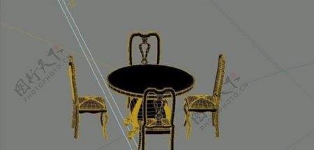 室内装饰家具桌椅组合213D模型