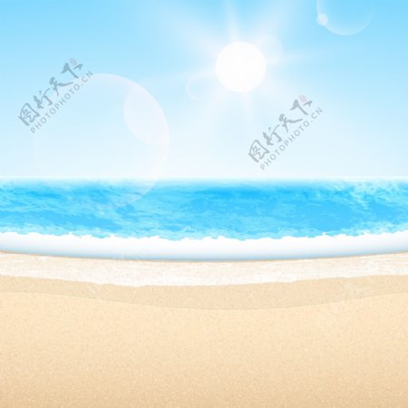 阳光和沙滩矢量素材