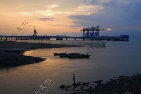 大海石浦山水小船造船厂渔港