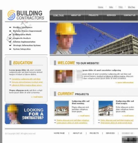 建筑承包商网页模板