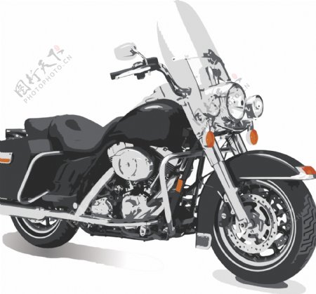 印花矢量图摩托车交通工具色彩黑白色免费素材