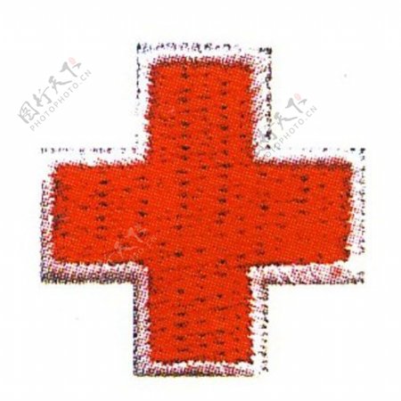 绣花色彩白色红色红十字免费素材