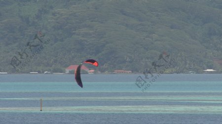 kiteboarder亚提亚泻湖股票视频