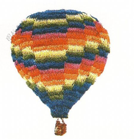 绣花色彩彩色热气球家纺免费素材