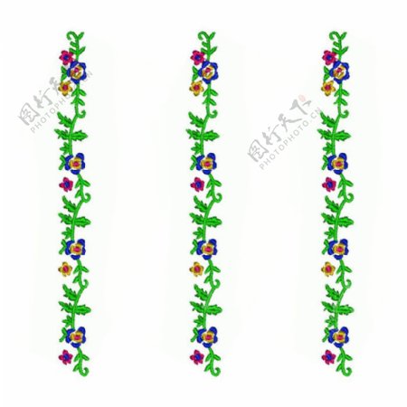 绣花植物植物花纹花朵家纺免费素材