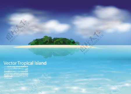 热带岛屿向量
