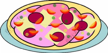 盘子上的剪贴画披萨