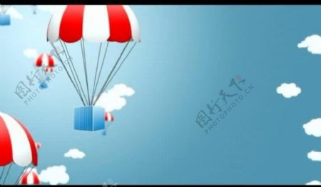 卡通降落伞背景视频图片