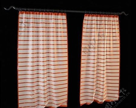 简单红色条纹窗帘curtain06
