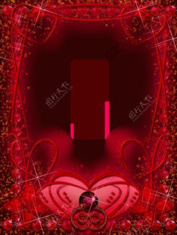 红色宝石蝴蝶花卉分层相框