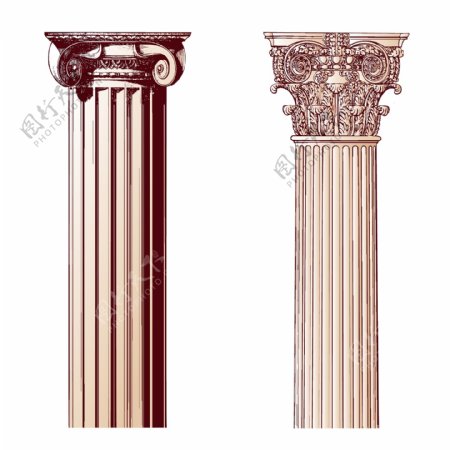 古典的花纹矢量素材欧洲支柱