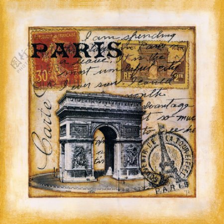 位图欧美怀旧法国巴黎建筑免费素材