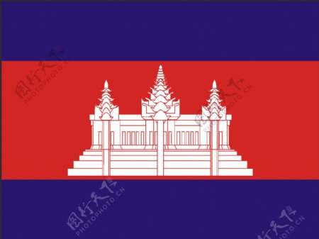 矢量柬埔寨国旗