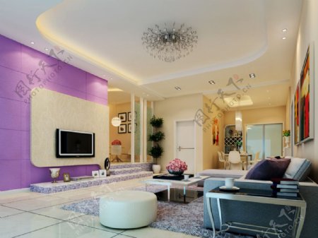 紫色浪漫客厅