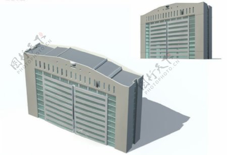 现代都市行政中心建筑3D模型图