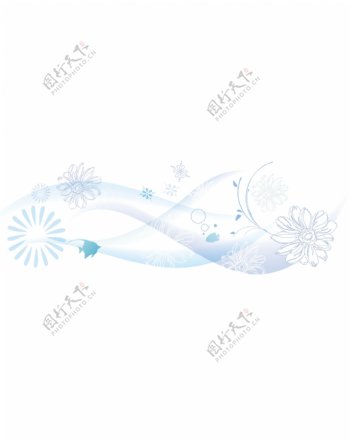 蓝色梦幻花朵白色移门图片