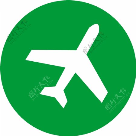 绿色飞机图标