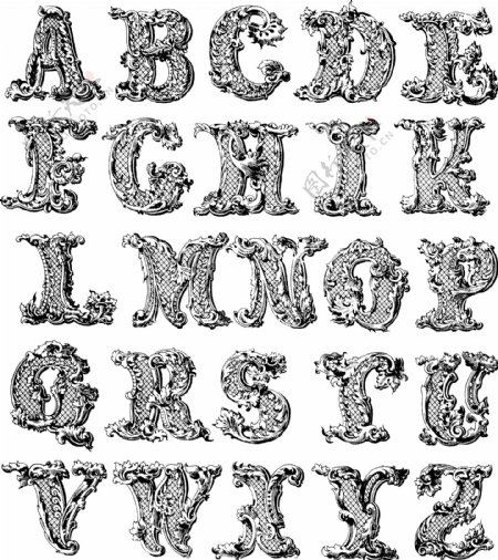 欧式花纹字母图片