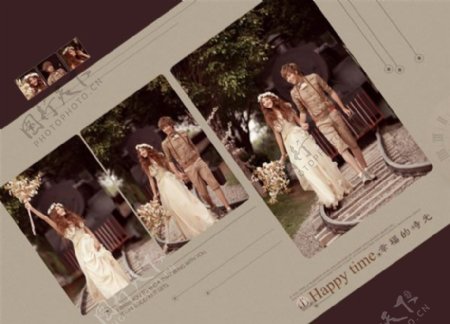 幸福的时光婚纱摄影模板设计psd素材