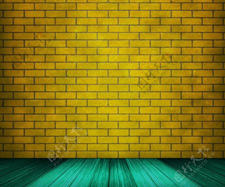 黄色的砖室的背景