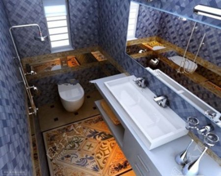 豪华的浴室的3D模型