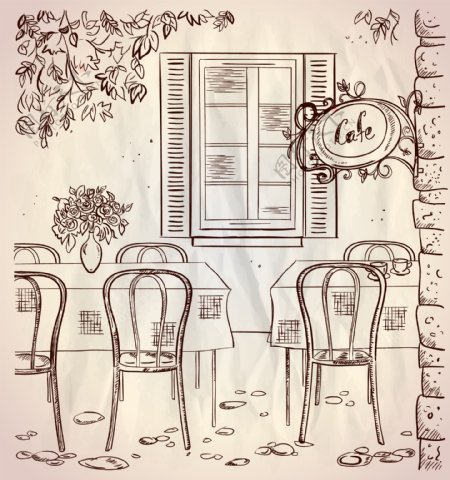 手绘咖啡厅