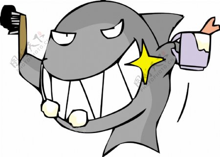 印花矢量图鲨鱼可爱卡通色彩免费素材