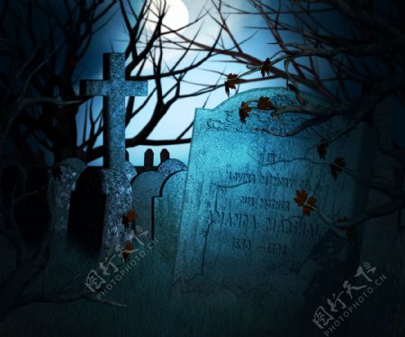 黑暗的墓地的背景